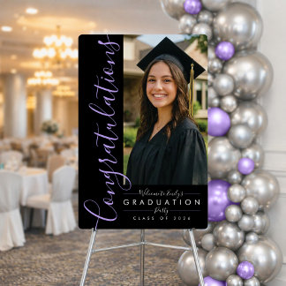 BLK & PRPL FRAME | Graduation Signature Foam Board