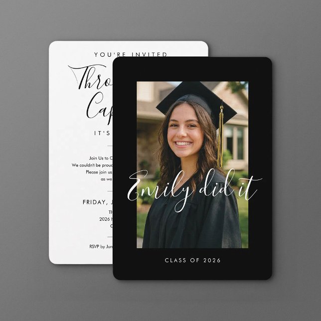 BLK & WHT 2026 | Graduation Invite with Photo (Creator Uploaded)