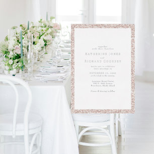Bllush Glitter Image No Parents Wedding Silver Foil Invitation