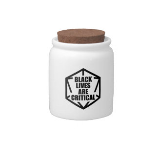 BLM Black Lives are Critical [B&W] Candy Jar
