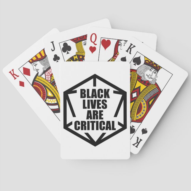 BLM Black Lives are Critical [B&W] Poker Cards (Back)