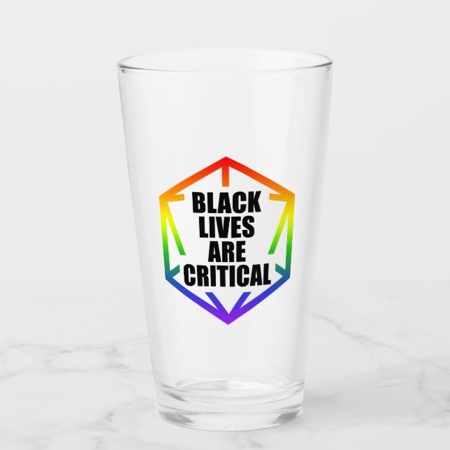 BLM Black Lives are Critical [LGBTQ+] Glass (Front)