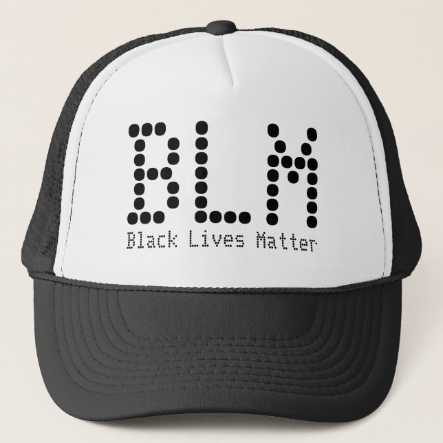 BLM Black Lives Matter Name And Text Personalized Trucker Hat (Front)