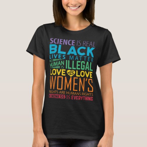 BLM Black Lives matter science is real feminist   T_Shirt