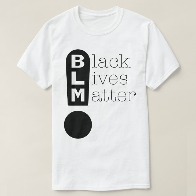 BLM Exclamation Mark Black Lives Matter Dark T-Shirt (Design Front)