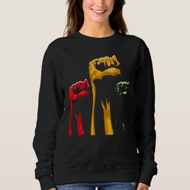 BLM Fist Black History Month BLM Melanin Pride Pan Sweatshirt (Front)