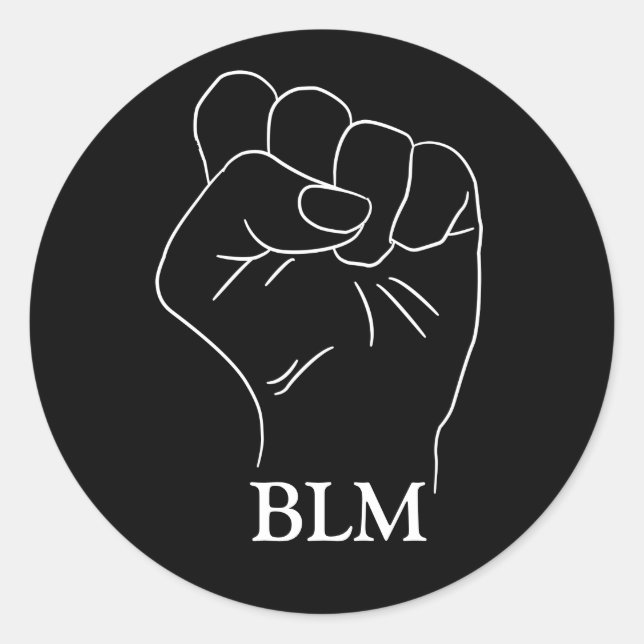 BLM Fist Black Lives Matter Protest Juneteenth Classic Round Sticker (Front)