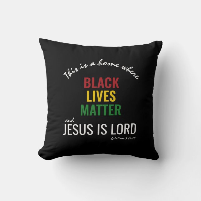 BLM JESUS IS LORD Black History Month Throw Pillow (Front)
