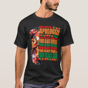 BLM Melanin Pride Never Apologize for Your Black S T-Shirt