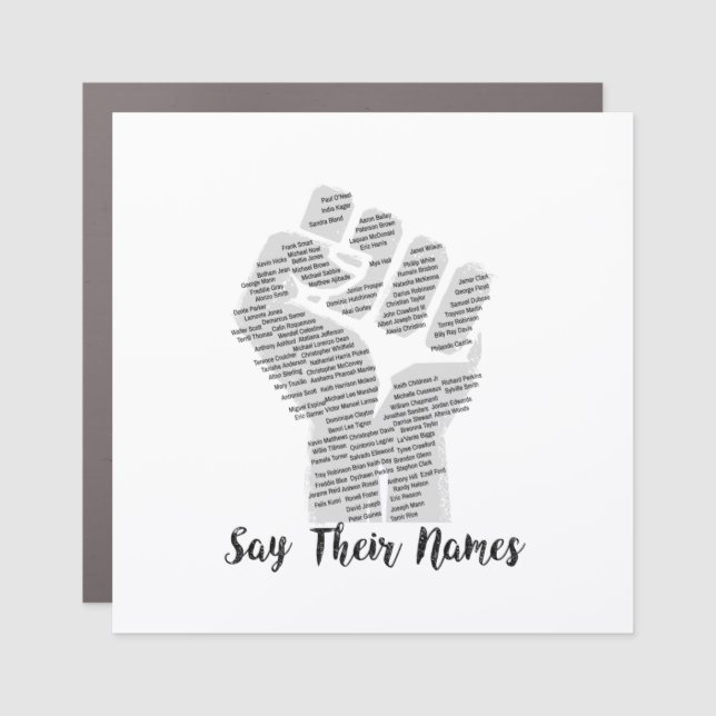 BLM - Say Their Names Car Magnet (Front)