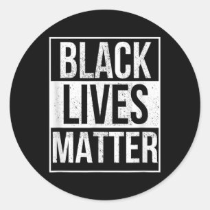 Blm T Shirt - Distressed Black Lives Classic Round Sticker