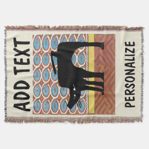 Bloack Cat, add text, Throw Blanket