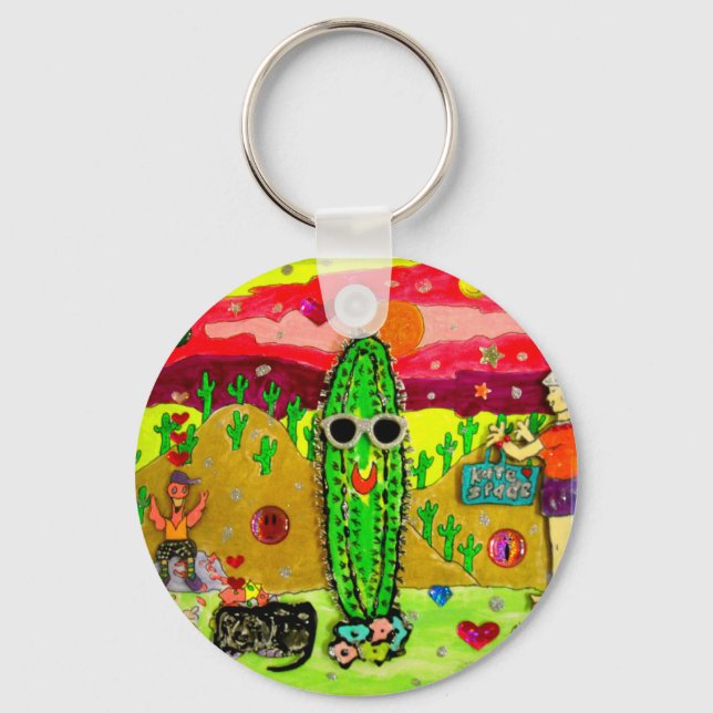bloated cactus keychain (Front)
