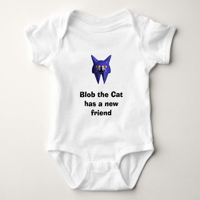 Blob the Cat has a new friend Baby Bodysuit (Front)
