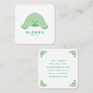 Blobby Character Logo | Fun Mascot Brand Design Square Business Card