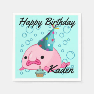 Blobfish Birthday Party Napkins