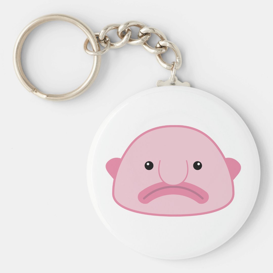 Blobfish Button Keychain | Zazzle