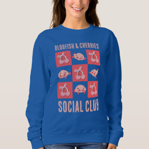 BLOBFISH CHERRIES SOCIAL CLUB Fun Custom Text Sweatshirt