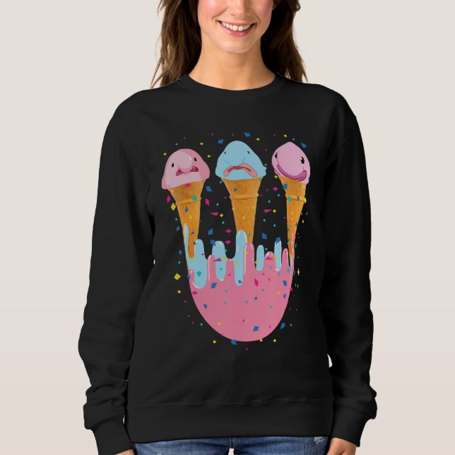 Blobfish Ice Cream  Ugly Blob Fish Sweatshirt (Front)