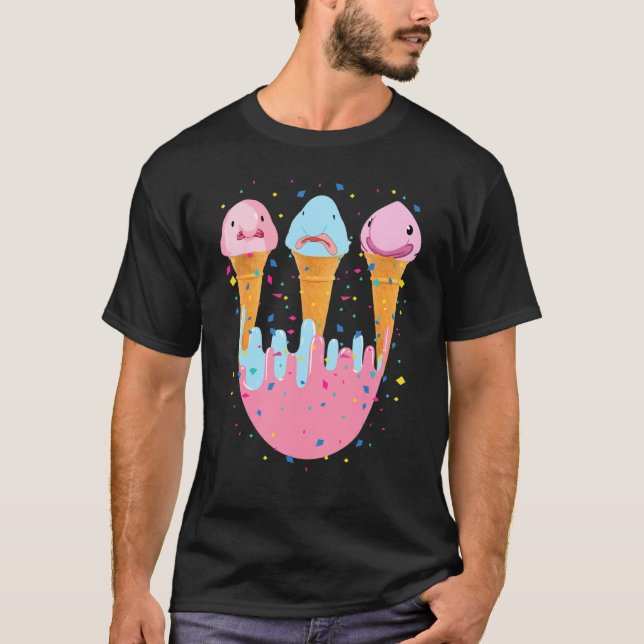 Blobfish Ice Cream  Ugly Blob Fish T-Shirt (Front)