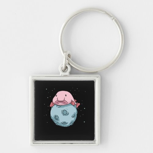 Blobfish Moon Astronaut Gift Kids Blobfish Keychain