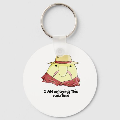 Blobfish on vacation keychain