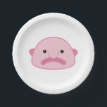 Blobfish Paper Plates<br><div class="desc">blobfish, blob, fish, worlds, ugliest, animal, ugly, pink, cute, kawaii, kids, cartoon, science, biology, Psychrolutes, marcidus, ocean, marine, sea</div>