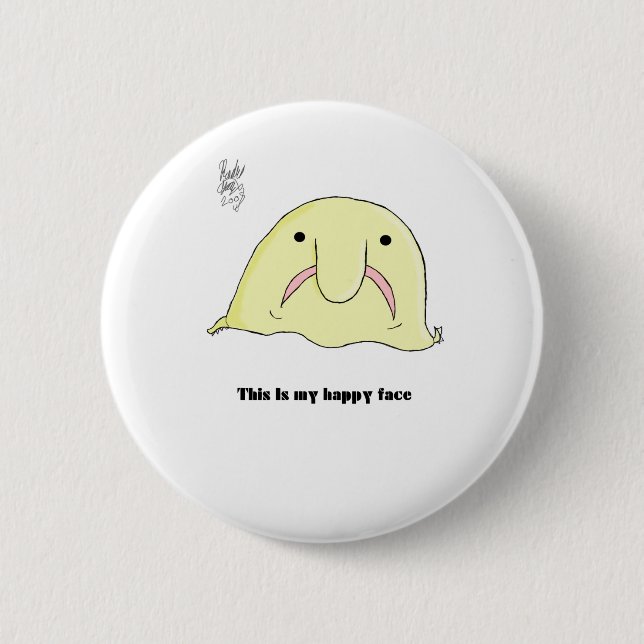 Blobfish Pinback Button (Front)