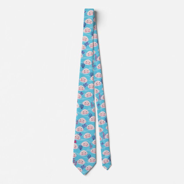 Blobfish ugly fish neck tie (Front)