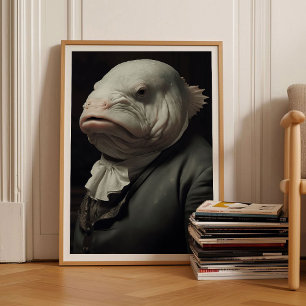 Blobfish Victorian Animal Portrait Vintage Animal  Poster