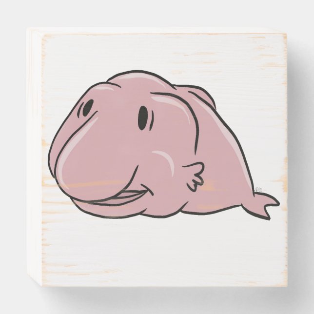 Blobfish Wooden Box Sign (Front Horizontal)
