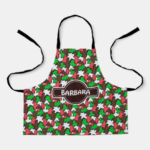 Blobs Green Brown Minimal Pattern Apron