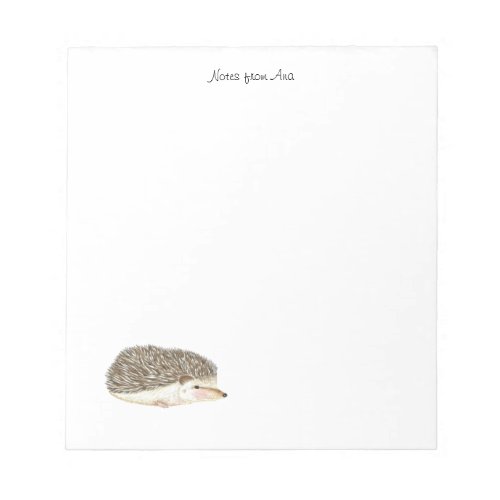 Bloc De Notas Hedgehog notepad watercolor hedgeho Notepad