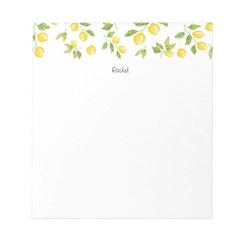 Bloc De Notas Lemons in watercolor notepad