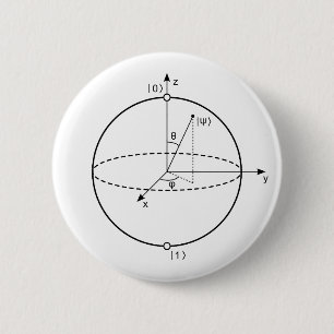 Bloch Sphere   Quantum Bit (Qubit) Physics / Math Button