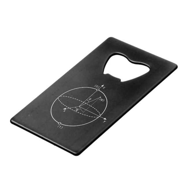 Bloch Sphere | Quantum Bit (Qubit) Physics / Math Credit Card Bottle Opener (Front Angled)