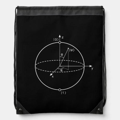 Bloch Sphere  Quantum Bit Qubit Physics  Math Drawstring Bag