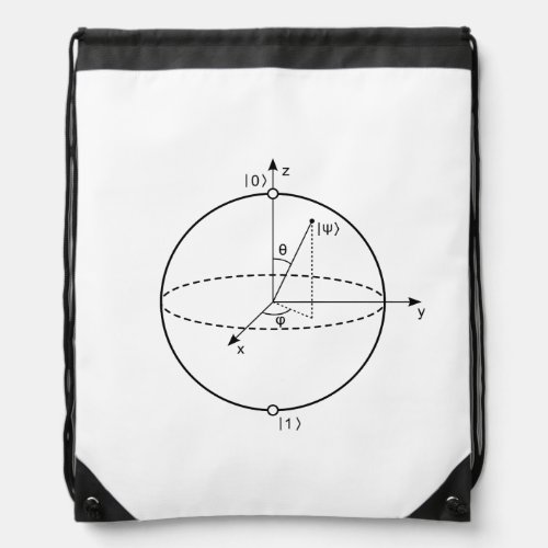 Bloch Sphere  Quantum Bit Qubit Physics  Math Drawstring Bag