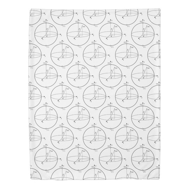Bloch Sphere | Quantum Bit (Qubit) Physics / Math Duvet Cover (Front)
