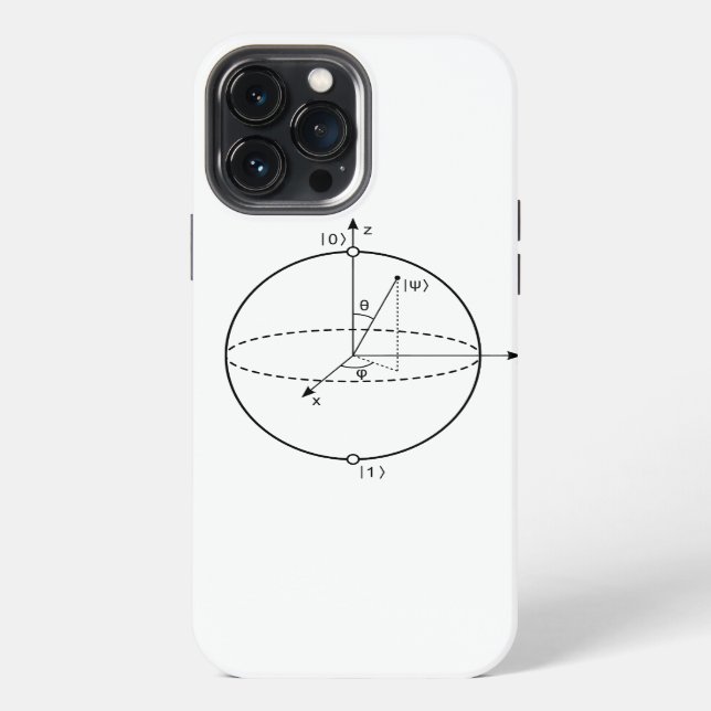 Bloch Sphere | Quantum Bit (Qubit) Physics / Math Iphone Case (Back)
