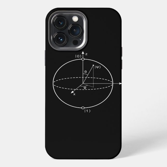 Bloch Sphere | Quantum Bit (Qubit) Physics / Math Iphone Case (Back)