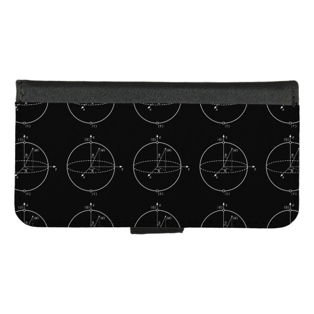Bloch Sphere | Quantum Bit (Qubit) Physics / Math iPhone Wallet Case (Front (Horizontal))