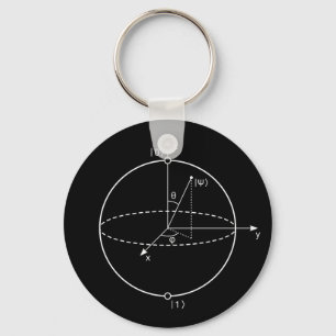 Bloch Sphere   Quantum Bit (Qubit) Physics / Math Keychain