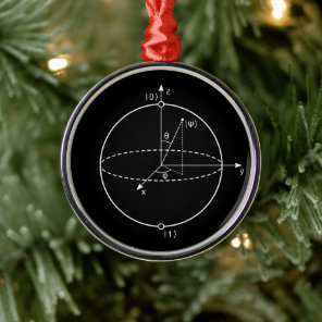 Bloch Sphere | Quantum Bit (Qubit) Physics / Math Metal Ornament