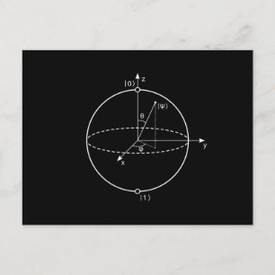 Bloch Sphere Quantum Bit (Qubit) Physics / Math Postcard