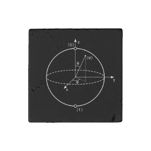Bloch Sphere   Quantum Bit (Qubit) Physics / Math Stone Magnet