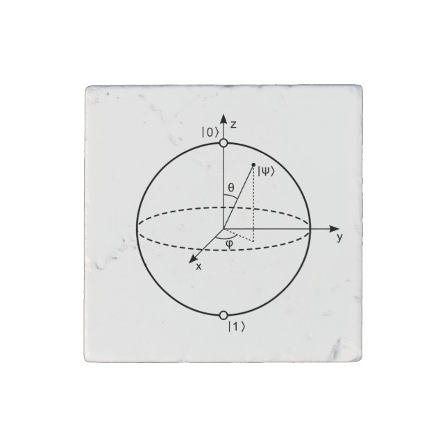 Bloch Sphere | Quantum Bit (Qubit) Physics / Math Stone Magnet (Front)