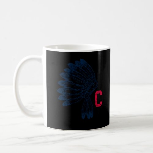 Block C With Native American Headdress Cleveland Coffee Mug