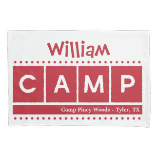 Block CAMP Pillowcase - Red