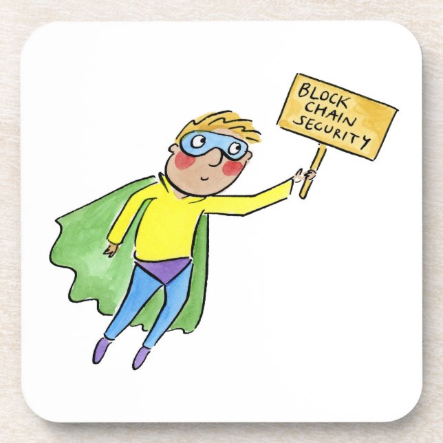 Block Chain Security Beverage Coaster (Front)